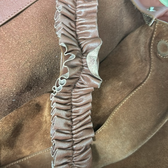 All Saints Copper Brown Leather and Suede Medium Shoulder Bag - Picture 8 of 9